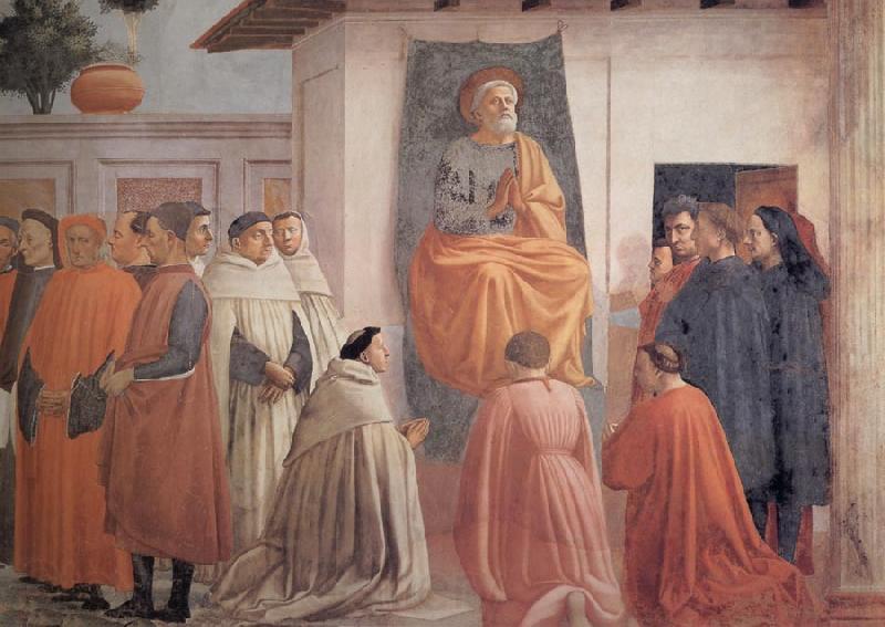 Fra Filippo Lippi Masaccio,St Peter Enthroned with Kneeling Carmelites and Others France oil painting art